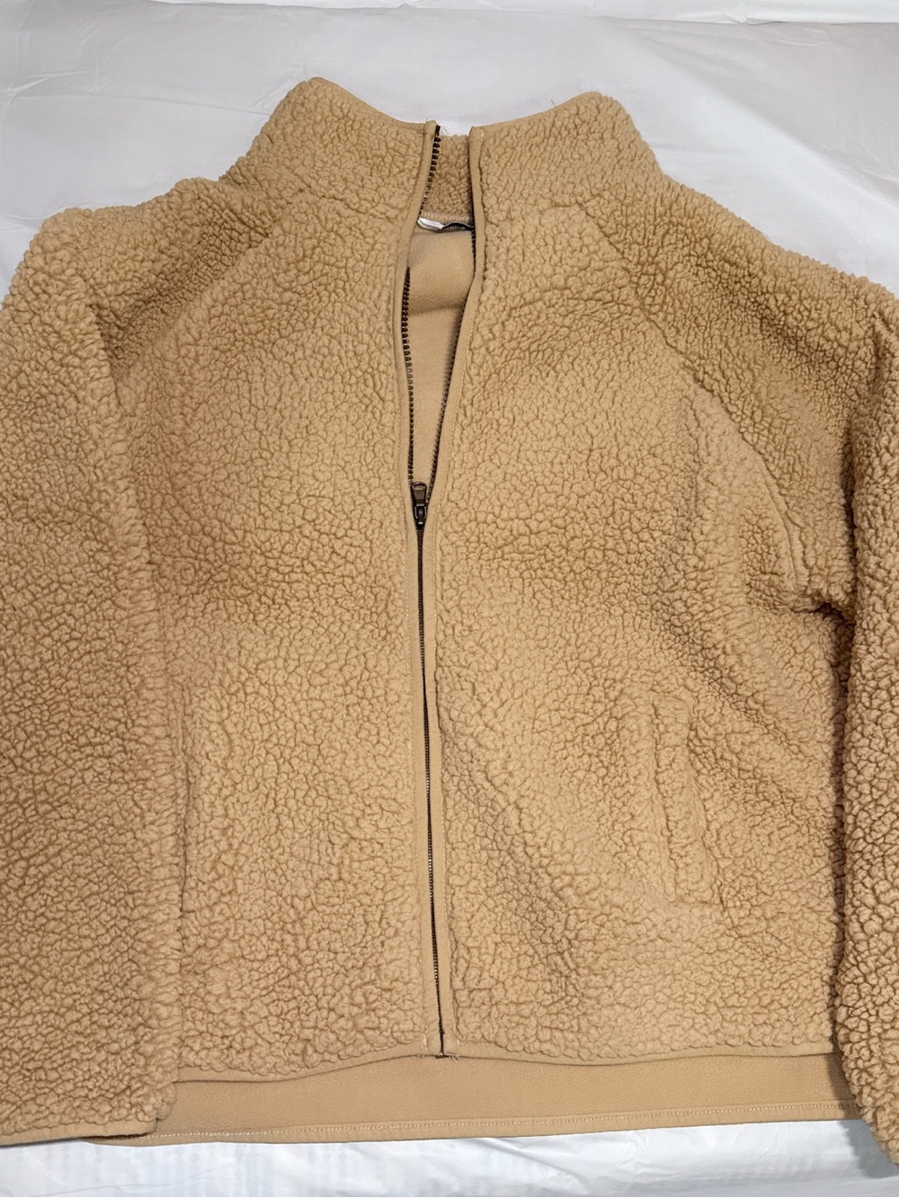 Sonoma Tan Teddy Fleece Zip Jacket